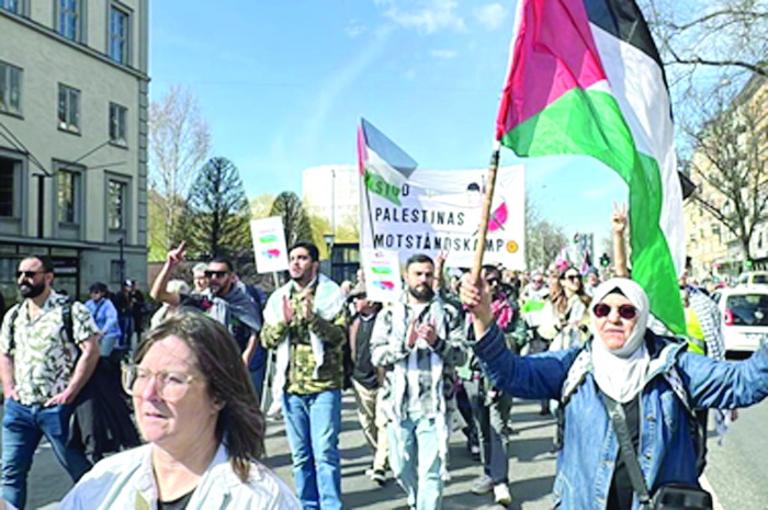 સ્વીડનની રાજધાનીમાં પ્રદર્શનકારીઓએ ઇઝરાયેલની વેસ્ટ બેંક જોડાણની યોજનાઓ અને લેબનોન પર હુમલાઓની નિંદા કરી